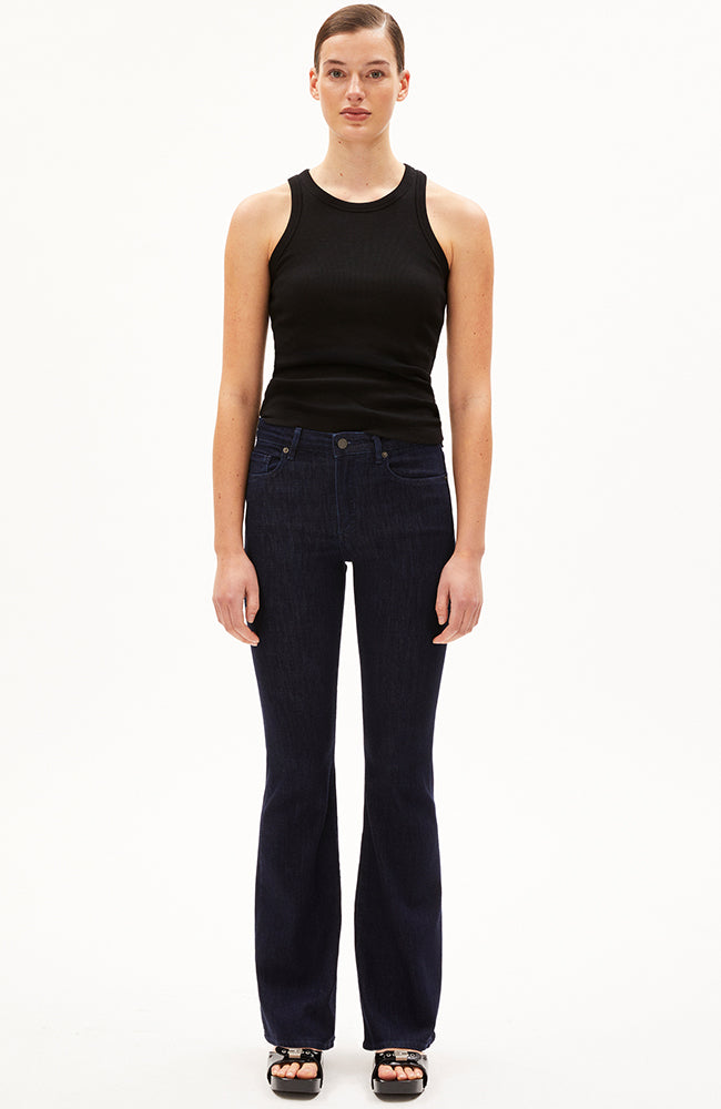 ARMEDANGELS Anamaa flared jeans dark cyanic from sustainable organic cotton | Sophie Stone
