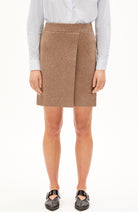 ARMEDANGELS Daarla skirt cinnamon in organic cotton & wool for women | Sophie Stone