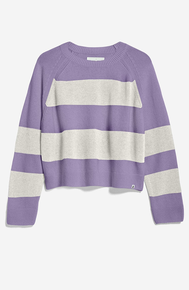 ARMEDANGELS Diliriaa stripe smart lilac van bio katoen en bio wol | Sophie Stone