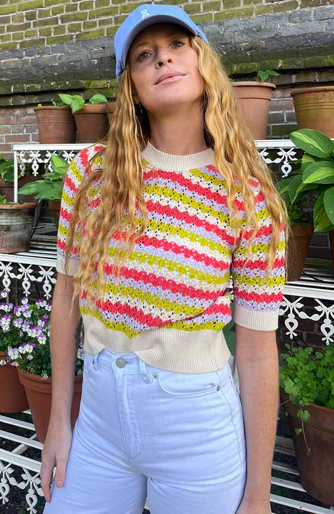 Dedicated Flen crochet sweater organic cotton ladies | Sophie Stone