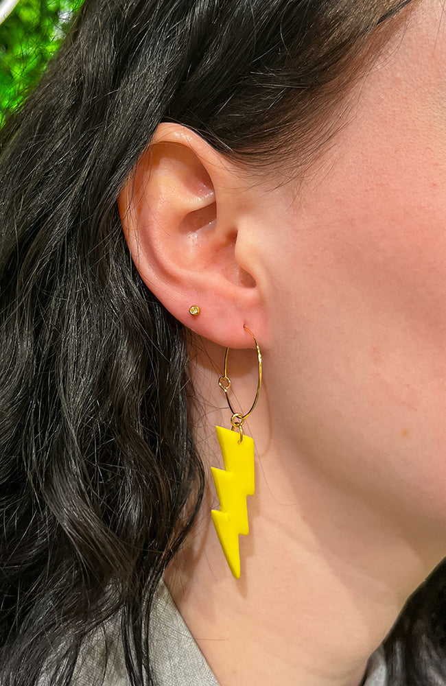 Studio Earlobe Tina Thunder yellow vegan earrings | Sophie ...