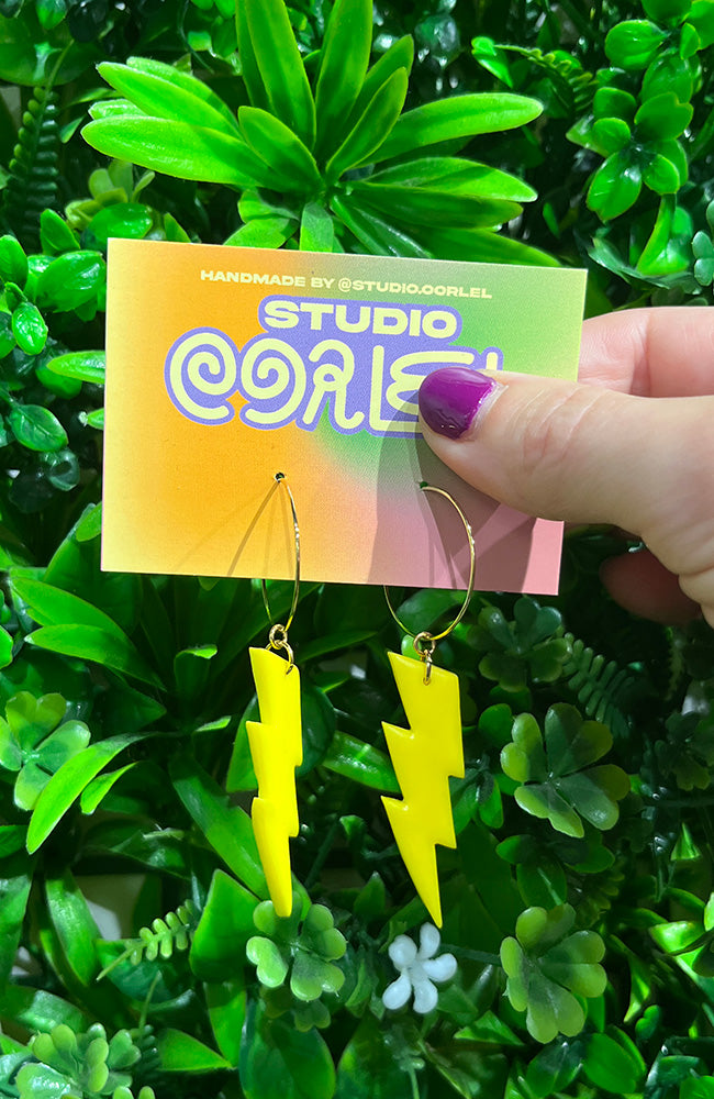 Studio Earlobe Tina Thunder yellow handmade earrings | Sophie ...