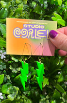 Studio Earlobe Tina Thunder green vegan handmade earrings | Sophie...