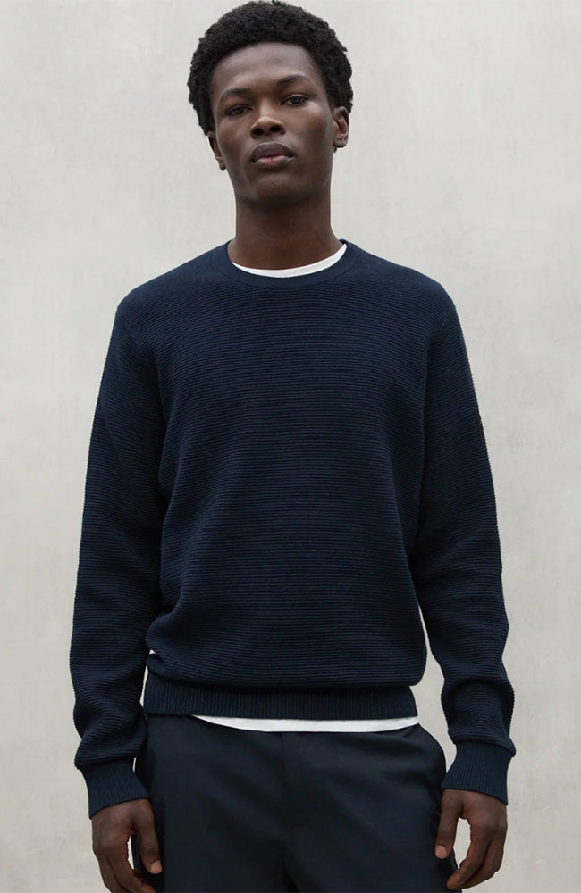Ecoalf Otto sweater navy in organic cotton for men | Sophie Stone