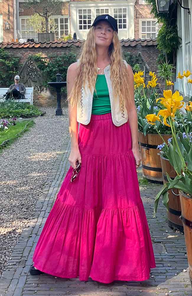 Poppyfield Sole skirt pink from organic cotton ladies | Sophie Stone