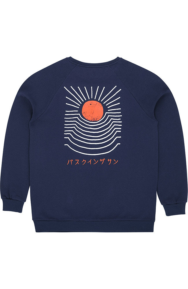 Bask in the Sun Navy Sunrise sweater biologisch katoen | Sophie Stone