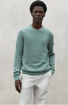 Ecoalf Tail knit sweater dusty mint in organic cotton & linen men | Sophie Stone