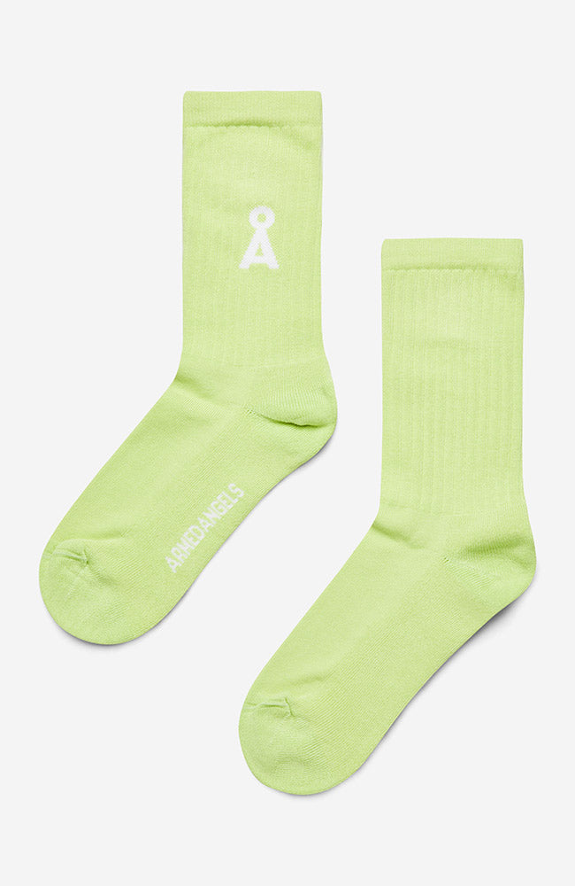 ARMEDANGELS Saamus Bold sports socks light lime organic cotton | Sophie Stone