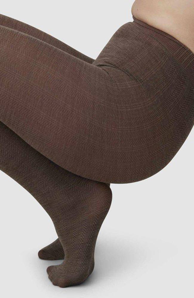 Swedish Stockings Ylva Fishbone Wool mid brown | Sophie Stone
