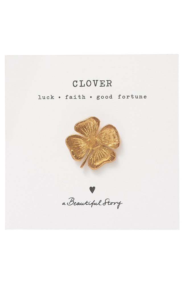 A Beautiful Story Clover brooch gold | Sophie Stone
