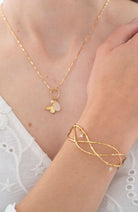 A Beautiful Story Wave Rose Quartz Gold bracelet | Sophie Stone