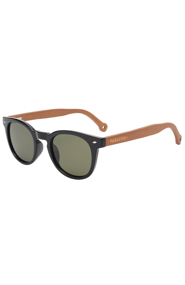 Parafina Sunglasses Cala Black recycled HDPE plastic and bamboo | Sophie Stone