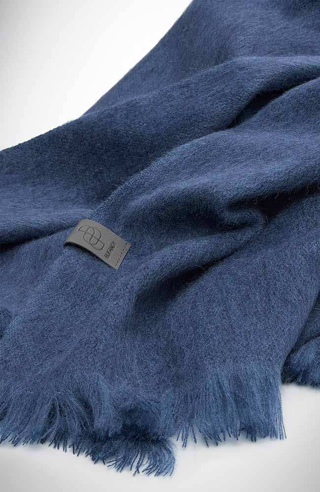 Bufandy Indigo Stone Brushed Solid blue wool | Sophie Stone