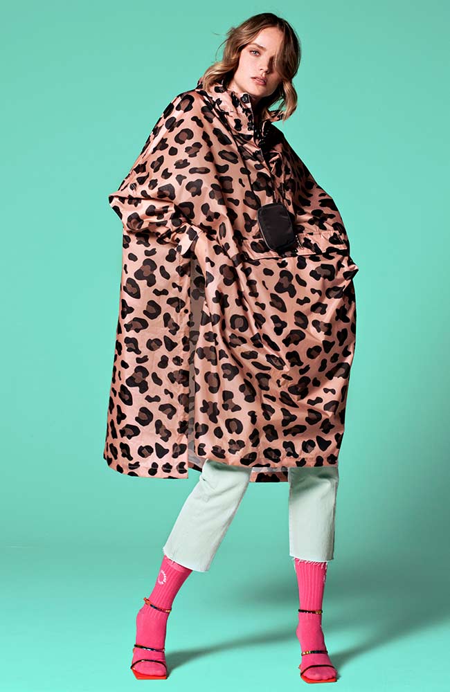 Rainkiss Pink Panther Poncho made from recycled PET bottles | Sophie Stone