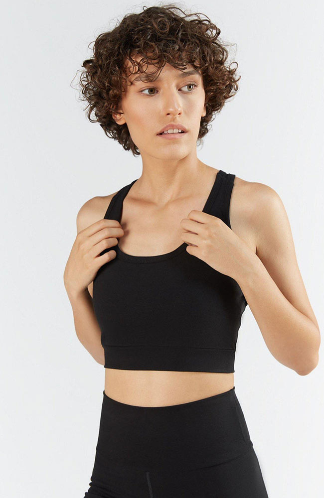 More than basics Yoga bra Black organic cotton | Sophie Stone
