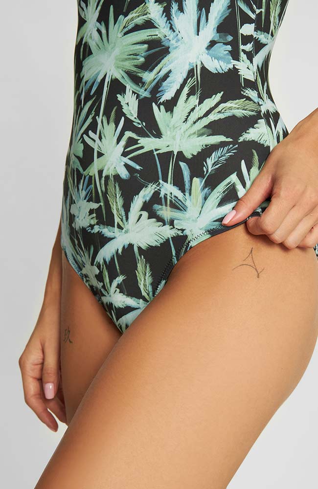 Dedicated Sustainable Swimsuit Rana Painted Palm from recycled plastic | Sophie Stone 