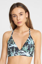 Dedicated Bikini Top Alva Painted Palm Recycled Polyester | Sophie Stone 