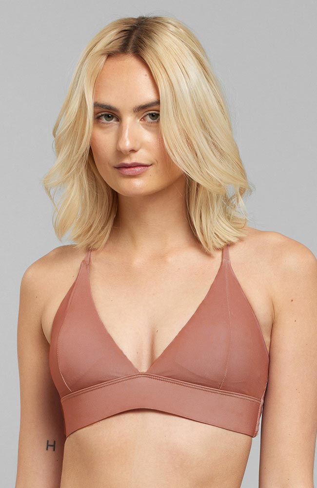 Dedicated Bikini Top Alva Copper Brown from recycled polyester | Sophie Stone 