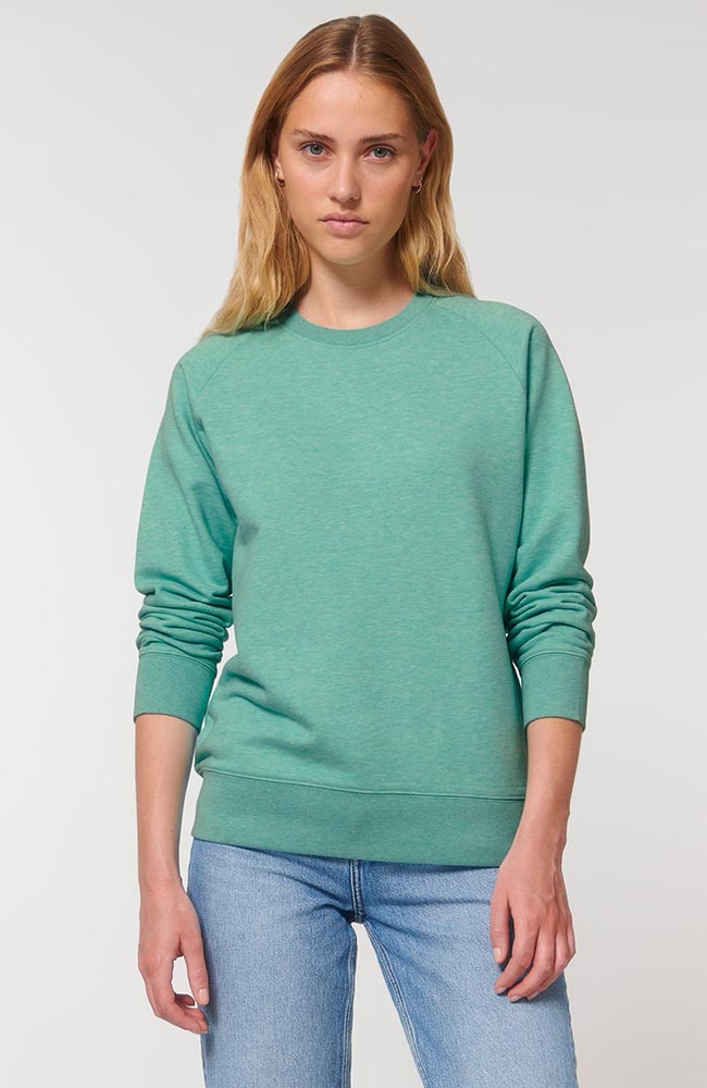 Sophie Stone Thomas jumper Mid heather green from organic cotton