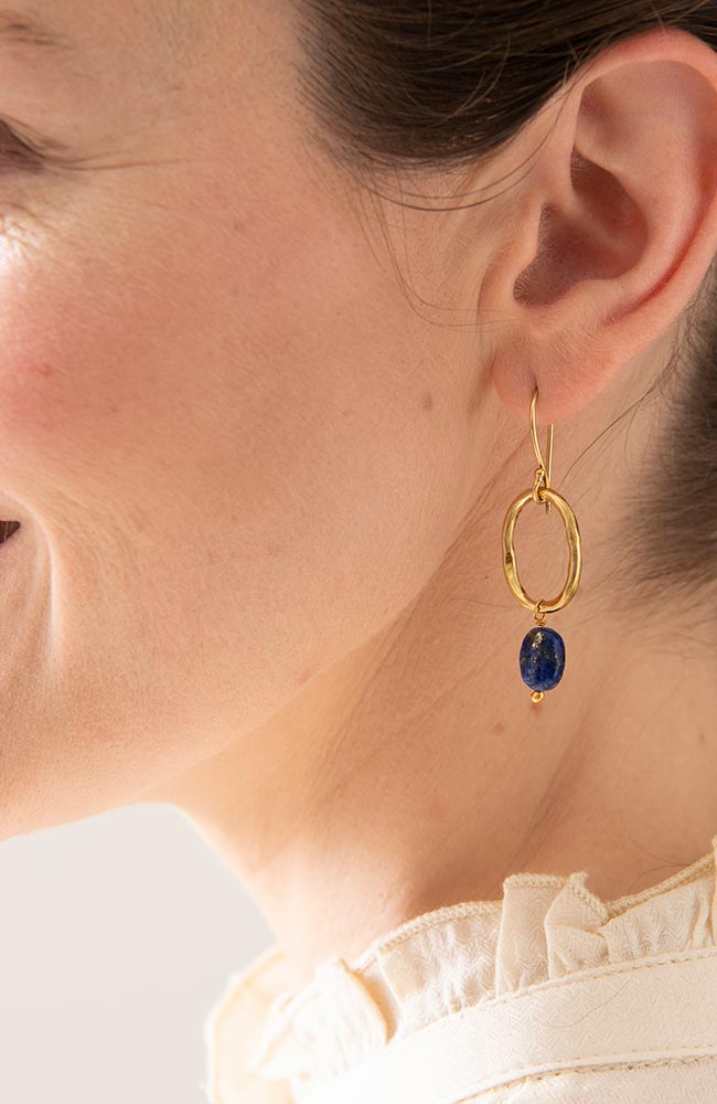 A Beautiful Story Graceful Lapis Lazuli Gold Earrings | Sophie Stone