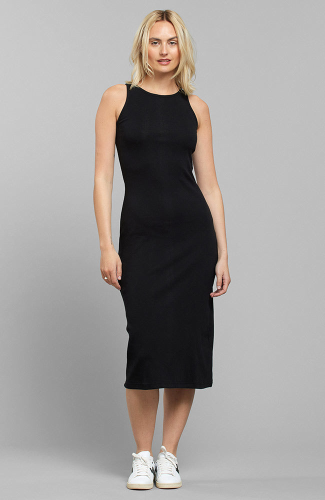 Dedicated Motala rib jurk zwart | Sophie Stone 