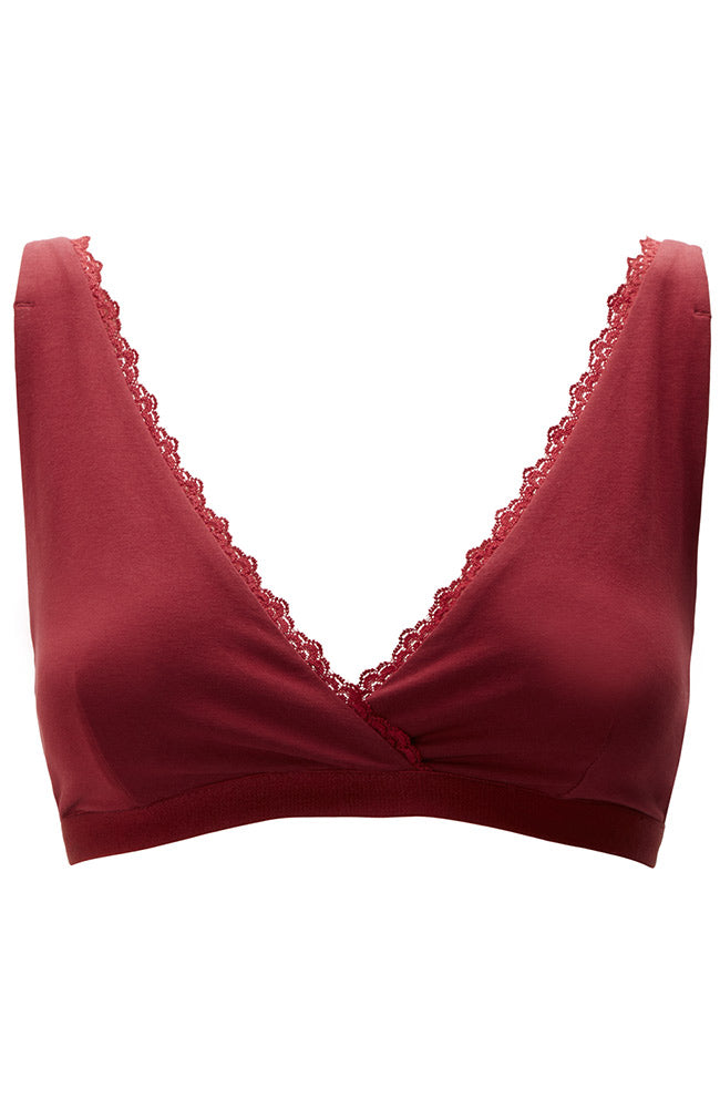 People Lace Trim Triangle Bra Top red | Sophie Stone
