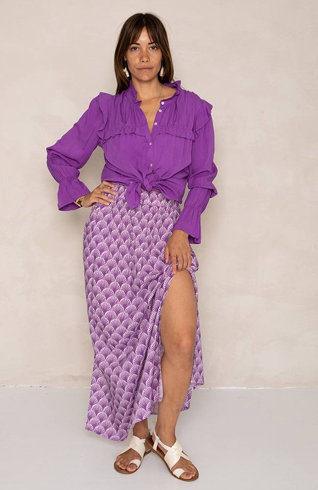 J label Maxi skirt gurdeep purple FSC viscose | Sophie Stone