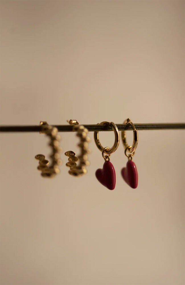 Jules Bean Oh Cherie earrings gold-plated sterling silver hearts | Sophie Stone