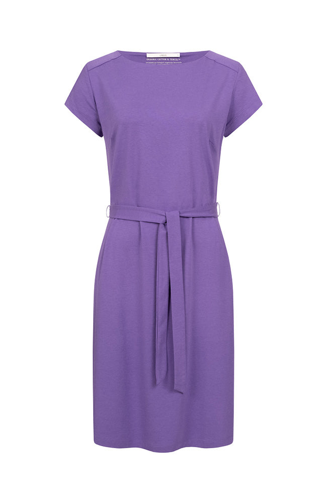LANIUS lilac short-sleeved dress in organic cotton | Sophie Stone