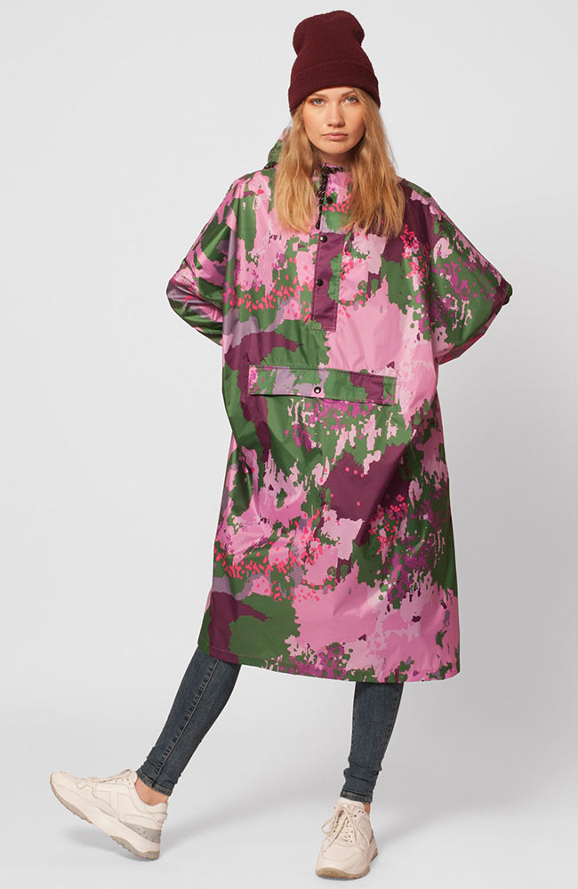 Rainkiss Digi Spring Camo Poncho made from recycled PET | Sophie Stone