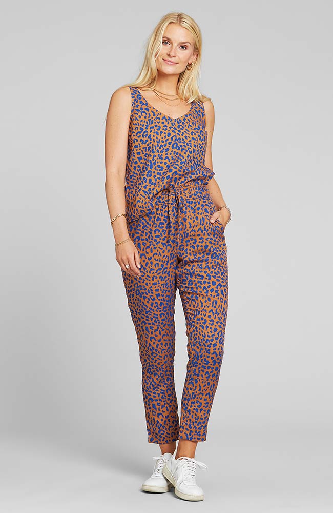 Dedicated Skagen leopard trousers blue and brown | Sophie Stone 