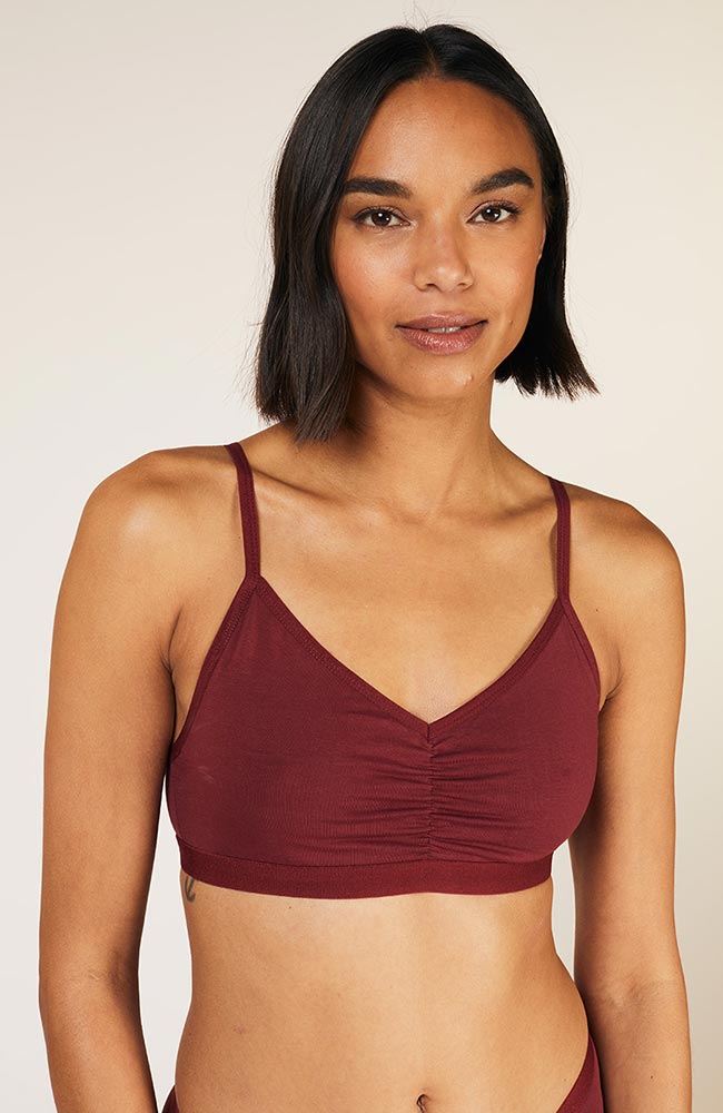 People Tree Soft Bra Top in red organic cotton | Sophie Stone