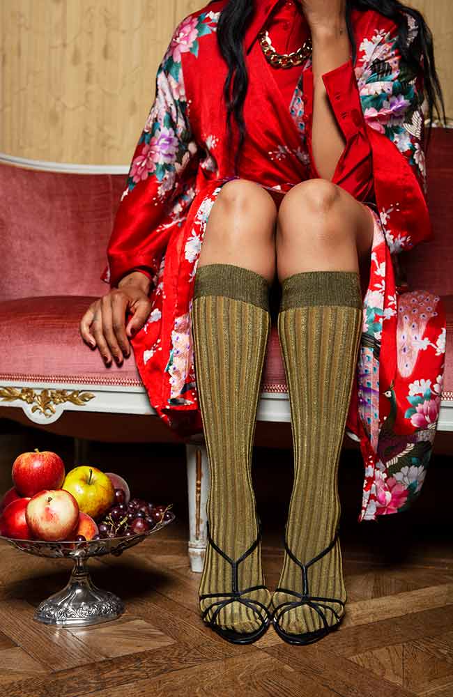 Swedish Stockings | Hilda knee-high socks opaque 80 denier | Sophie Stone