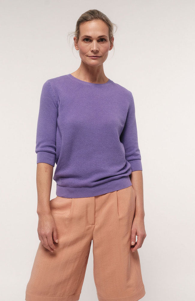 LANIUS Lilac textured sweater in organic cotton | Sophie Stone