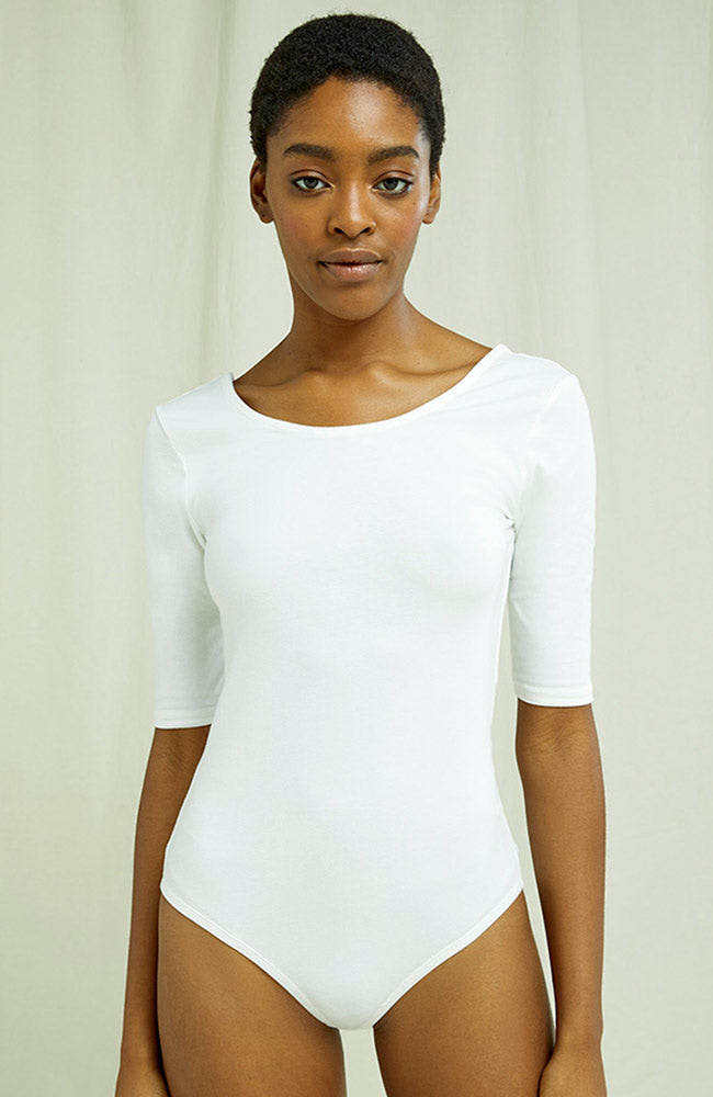 People Tree Nicole bodysuit white organic cotton | Sophie Stone