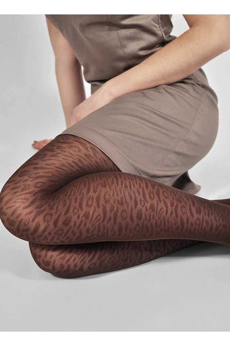 Swedish Stockings | Emma leopard panty brown | Sophie Stone