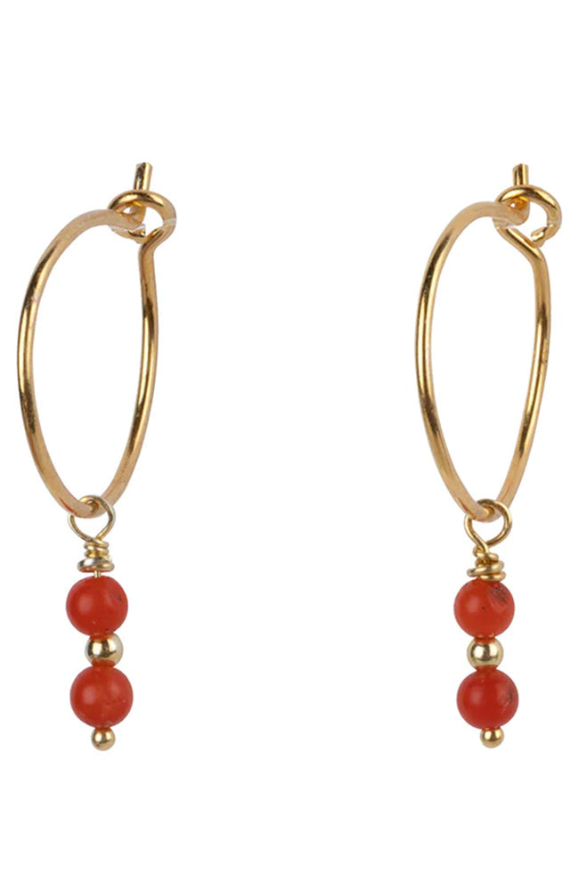 Jules Bean Louis Bamboo Coral earrings gold | Sophie Stone