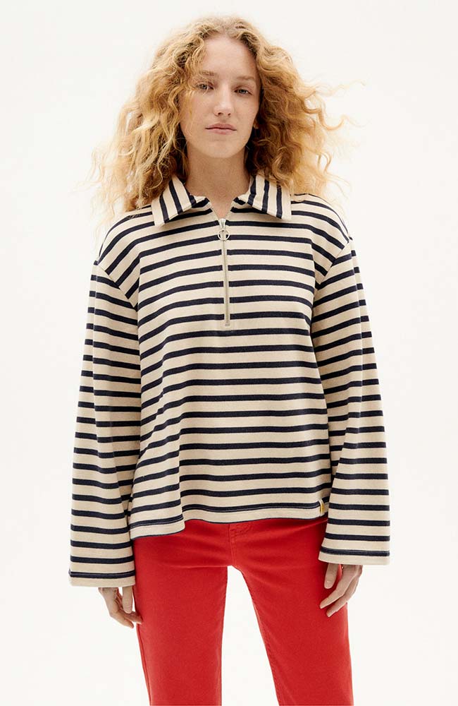 Thinking MU Navy Stripes Chelsea sweater | Sophie Stone