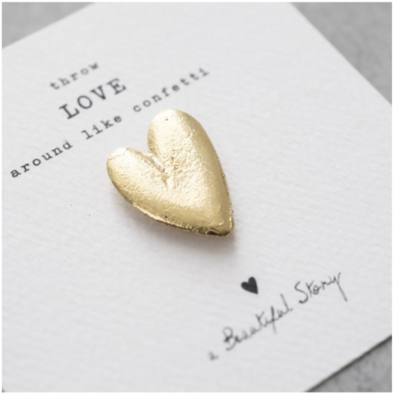 A Beautiful Story Heart brooch gold | Sophie Stone