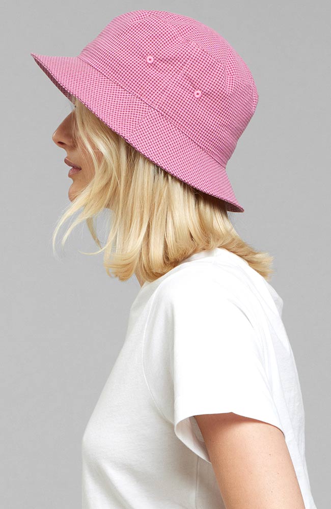 Dedicated Bucket Hat Seersucker Cashmere pink organic cotton | Sophie Stone