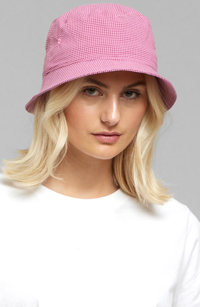 Dedicated Bucket Hat Seersucker Cashmere Pink organic cotton | Sophie Stone