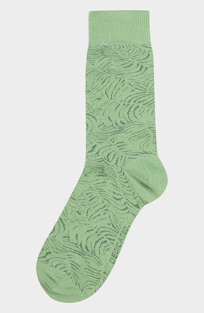 Dedicated Sigtuna cocktails socks palm leaves sea green organic cotton | Sophie Stone