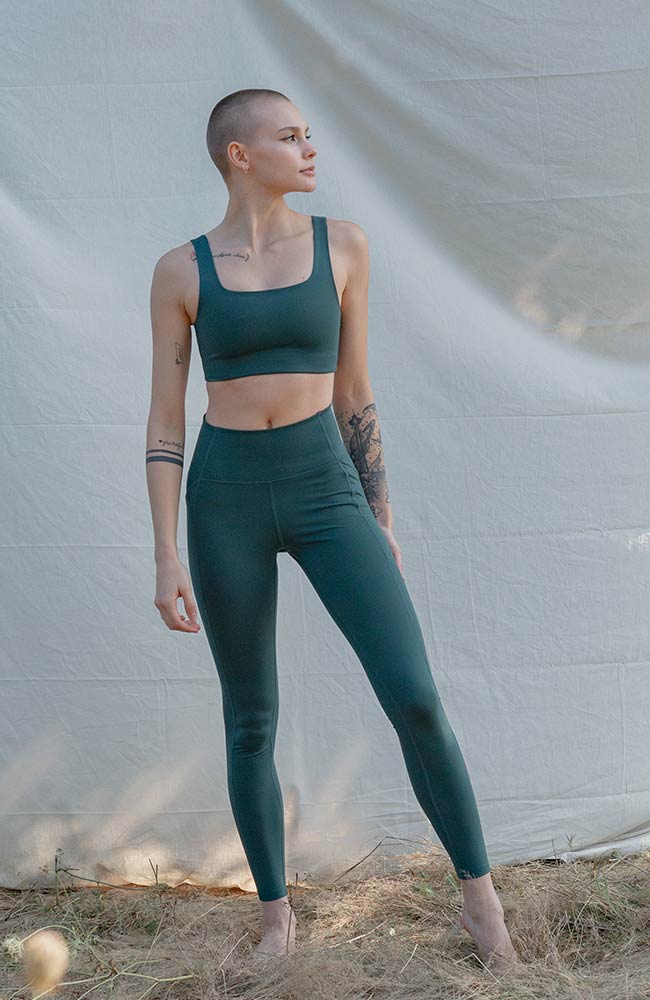 Girlfriend collective compressive high-rise leggings moss RPET | Sophie...
