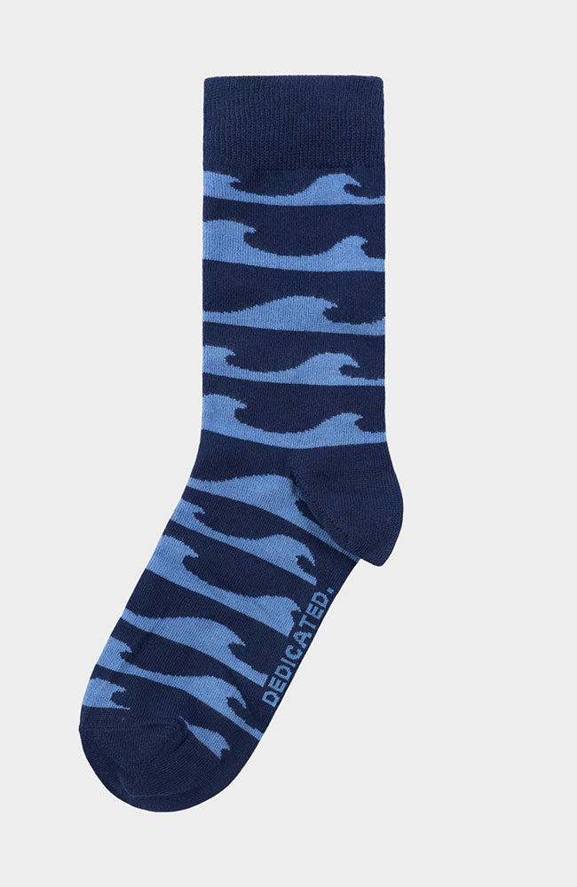 Dedicated Sigtuna Waves Blue socks organic cotton | Sophie Stone